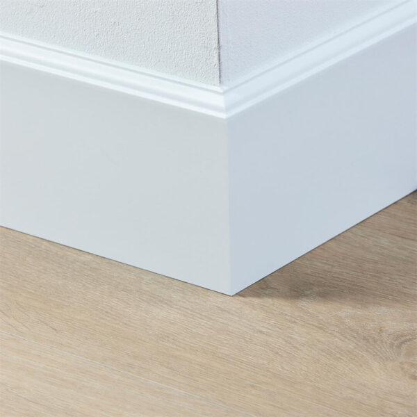 Stijlplint Praag Wit 9010 gelakt 12 cm.
